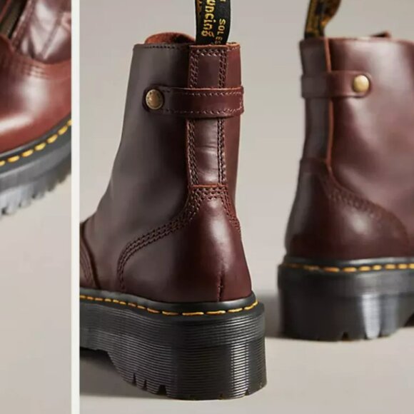 DR. MARTENS JETTA ZIPPED SENDAL LEATHER PLATFORM BOOTS in Dark Brown MSRP$250 - Picture 16 of 16